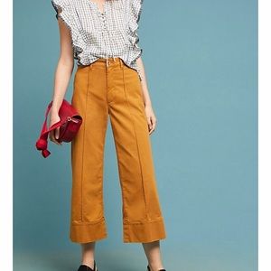 Anthropologie Cropped Wide-Leg Chino